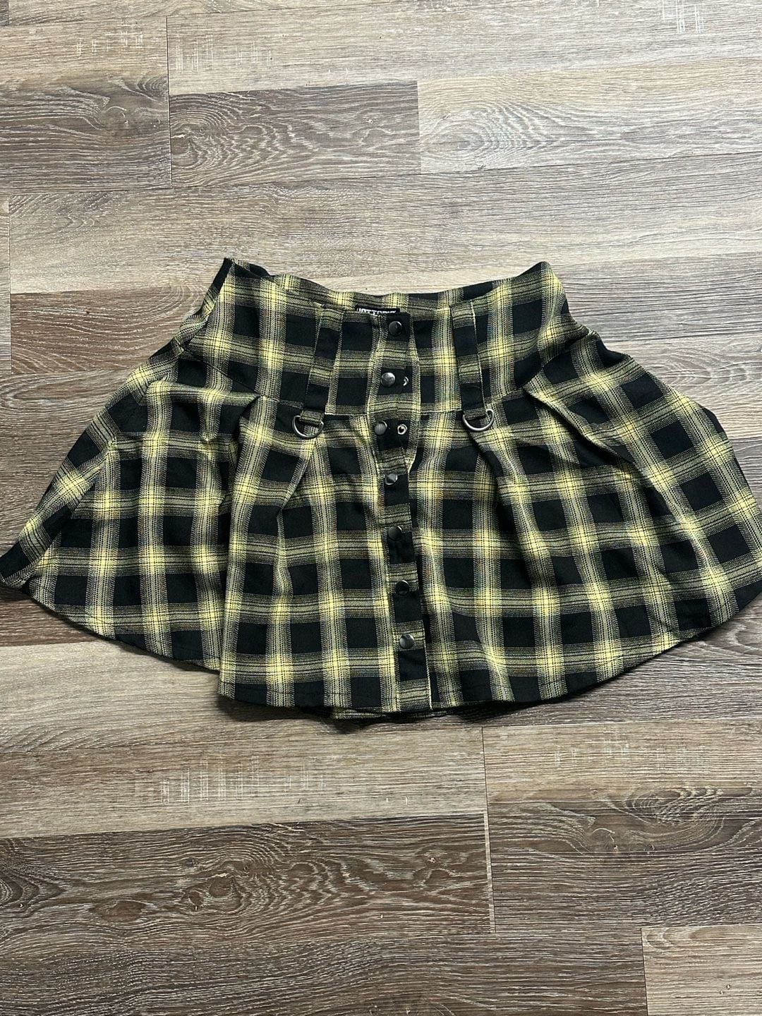 Hot Topic Plaid D-Ring Button Front Skirt Size SM 2