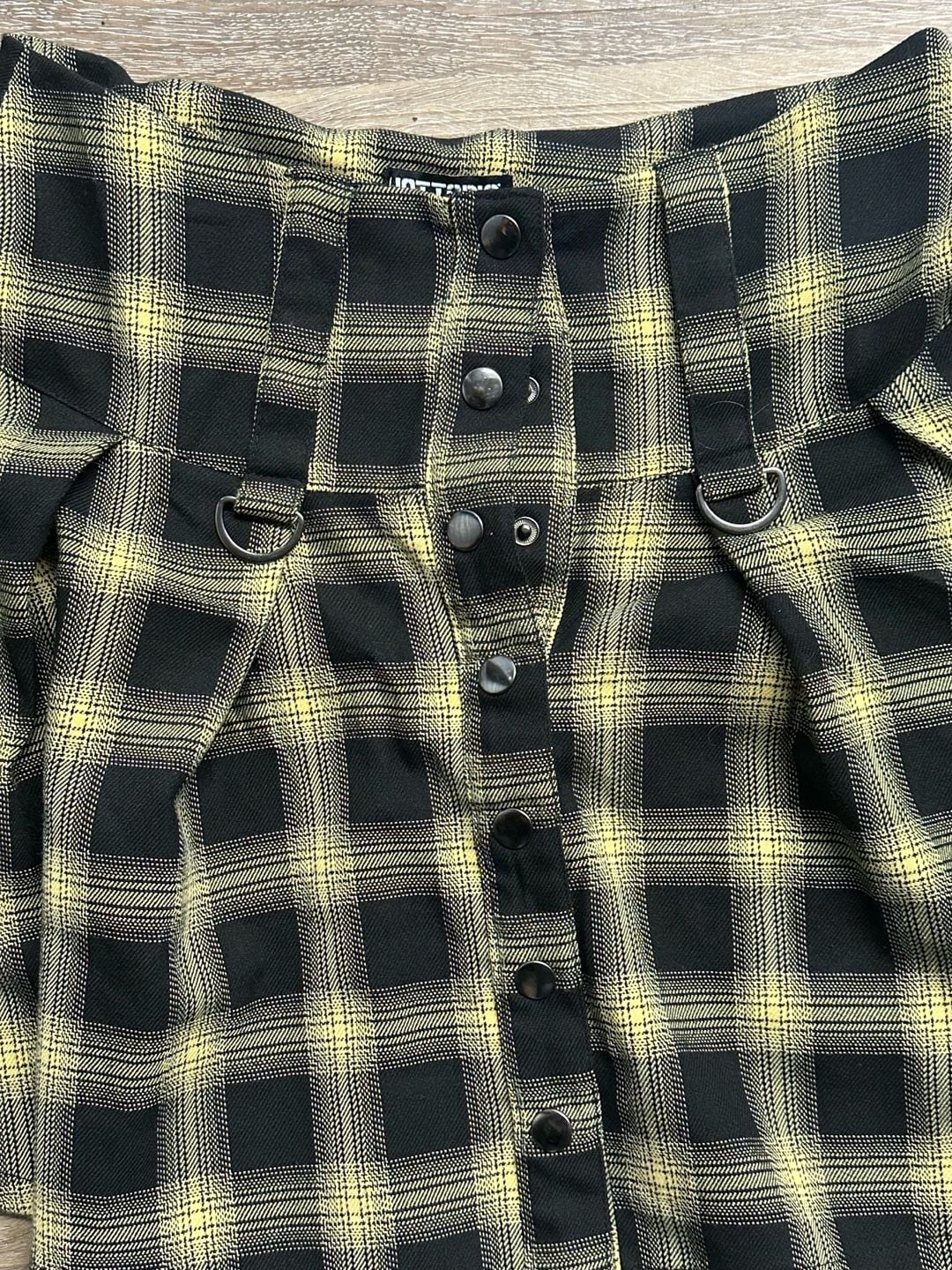 Hot Topic Plaid D-Ring Button Front Skirt Size SM 3