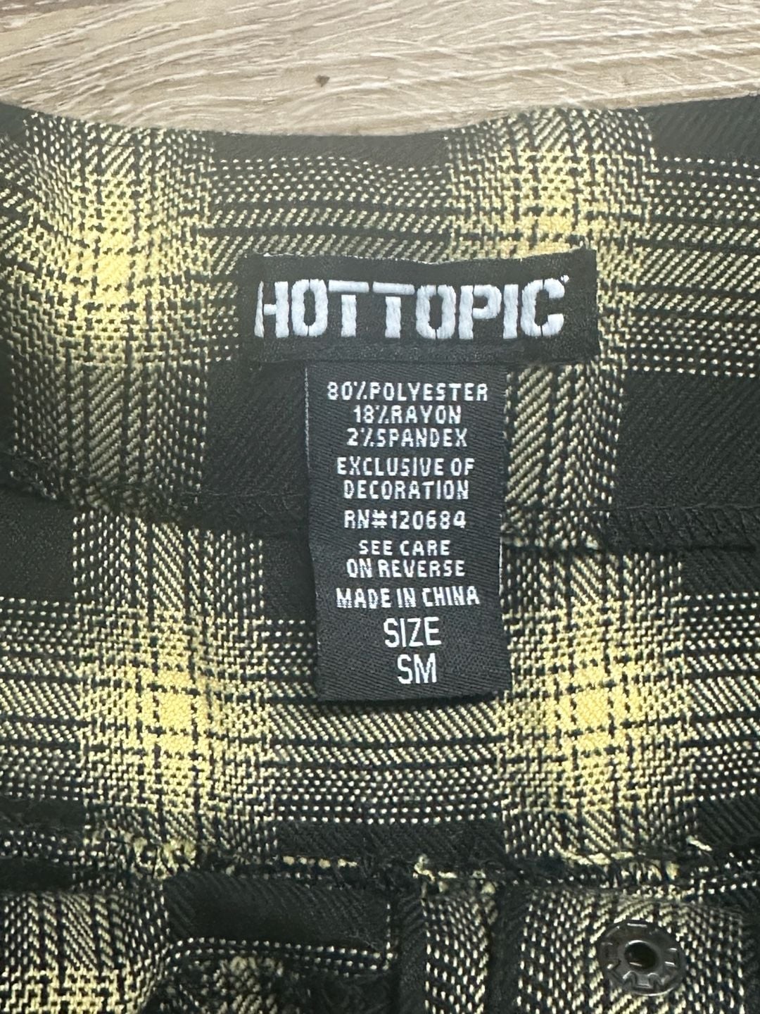 Hot Topic Plaid D-Ring Button Front Skirt Size SM 4