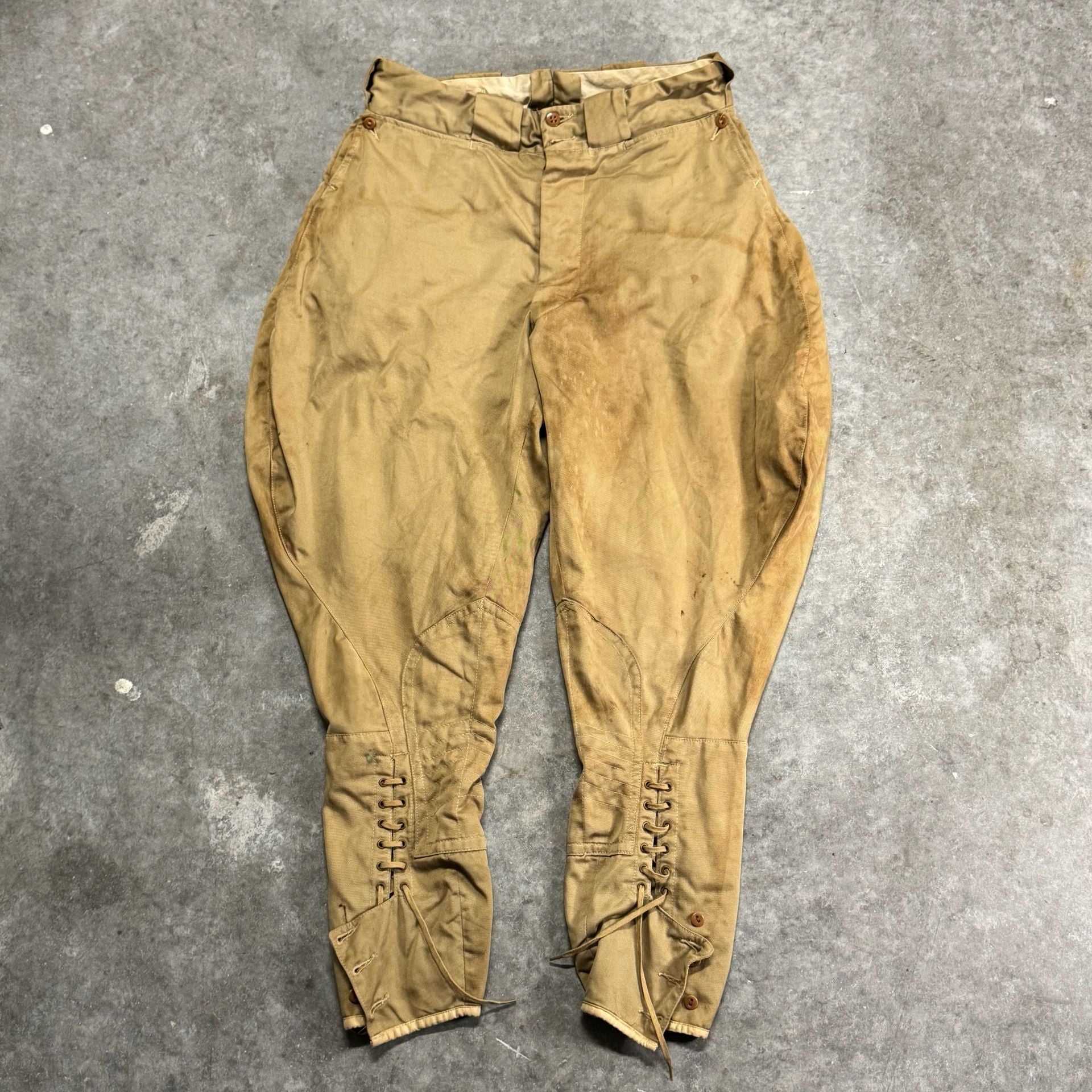 Vintage WWI US Army M1917 summer khaki trousers Size 29 Perfect Worn Condition 2
