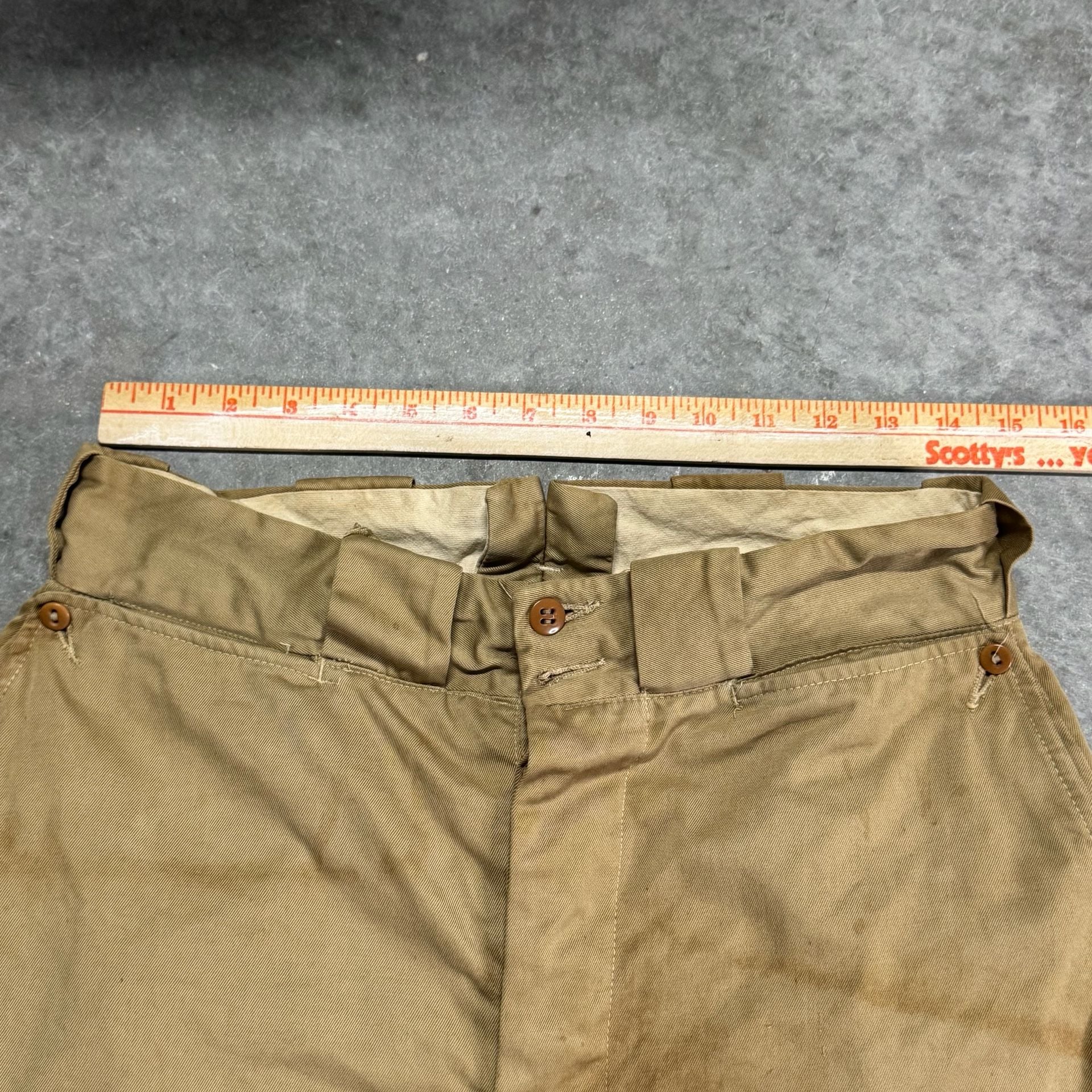 Vintage WWI US Army M1917 summer khaki trousers Size 29 Perfect Worn Condition 4