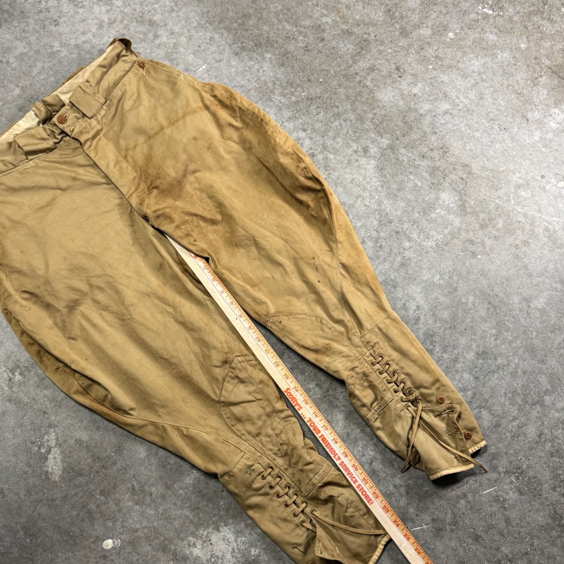 Vintage WWI US Army M1917 summer khaki trousers Size 29 Perfect Worn Condition 5