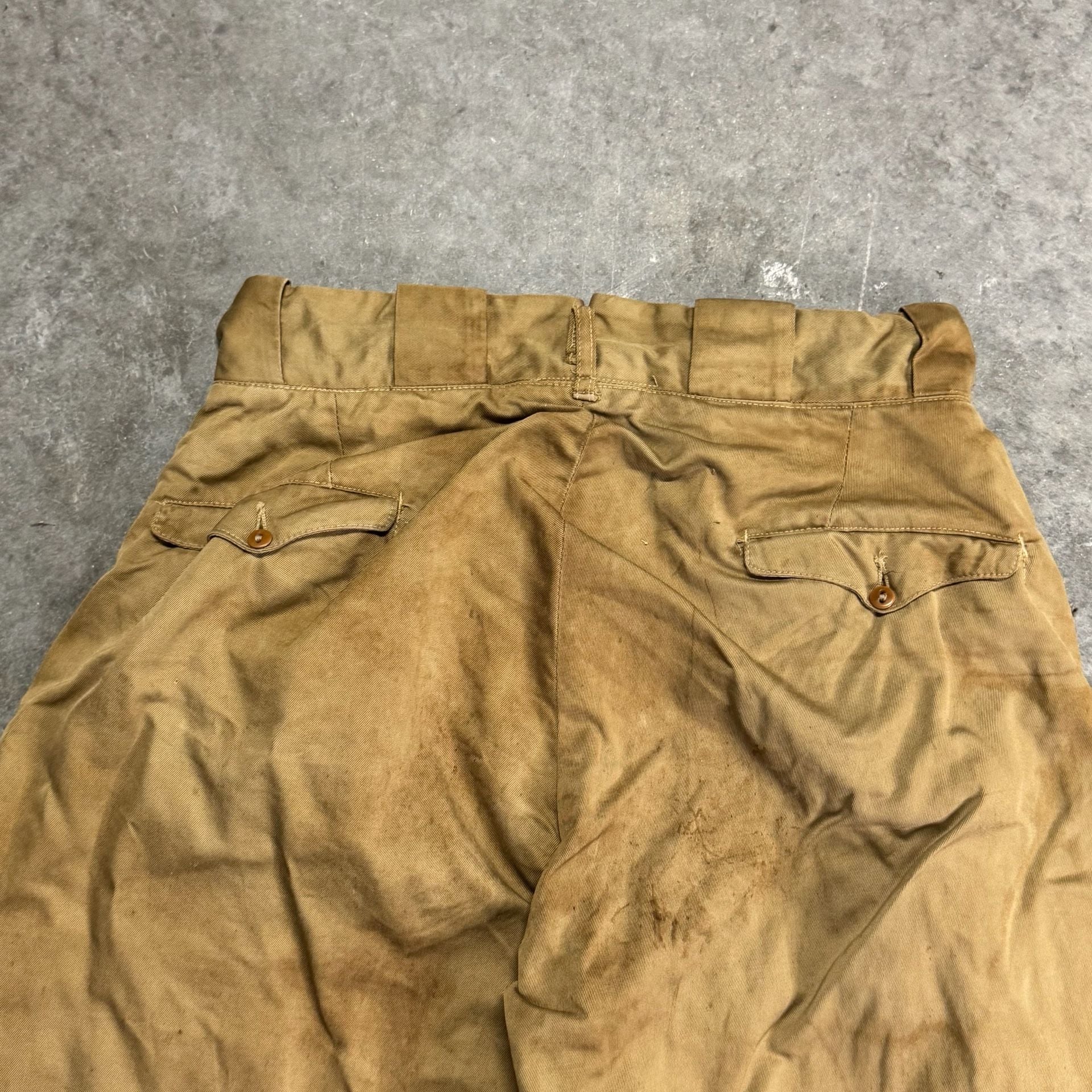 Vintage WWI US Army M1917 summer khaki trousers Size 29 Perfect Worn Condition 7