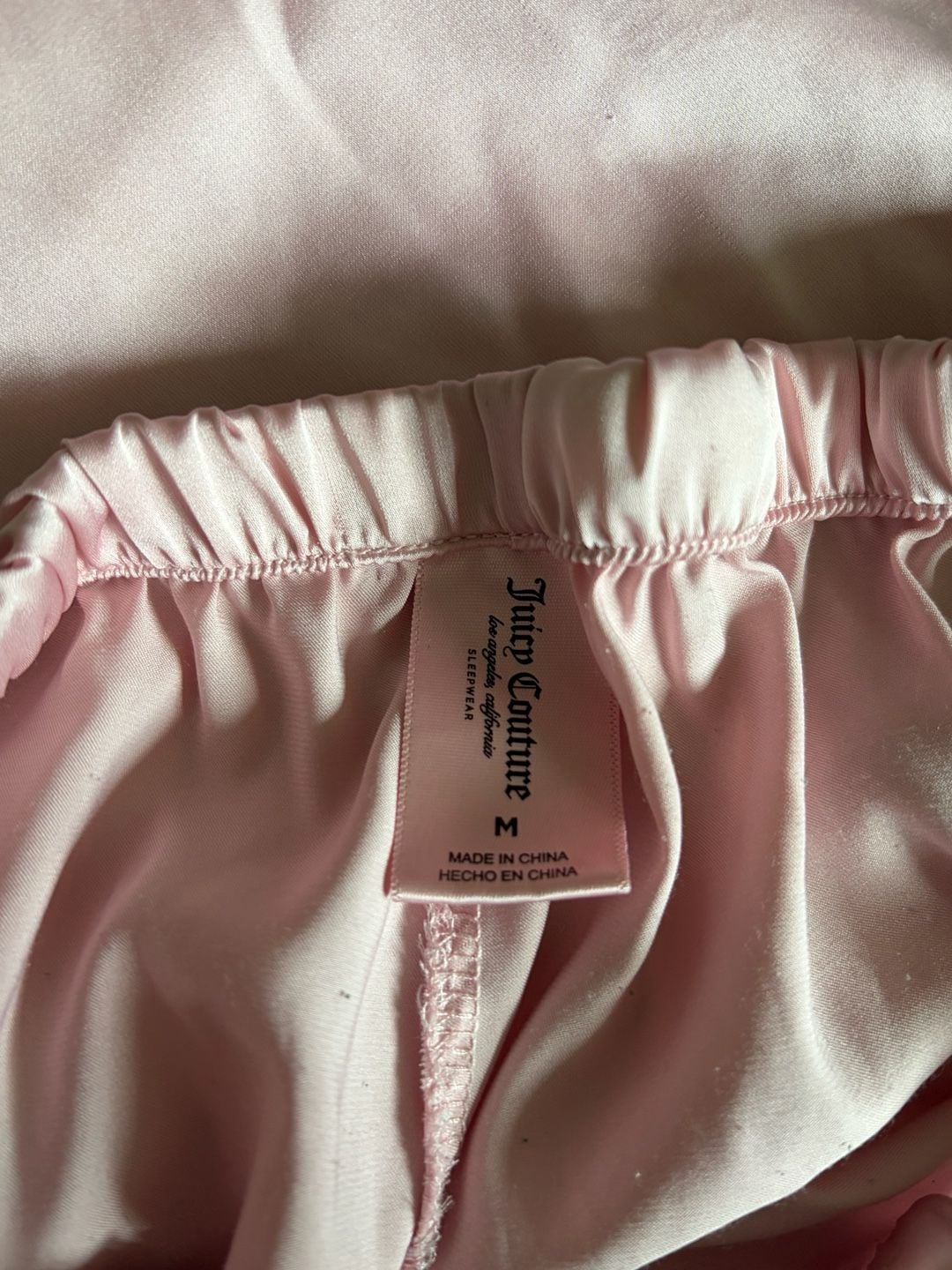 Juicy Couture Pink Satin Rhinestone Pajama Set Size M 4
