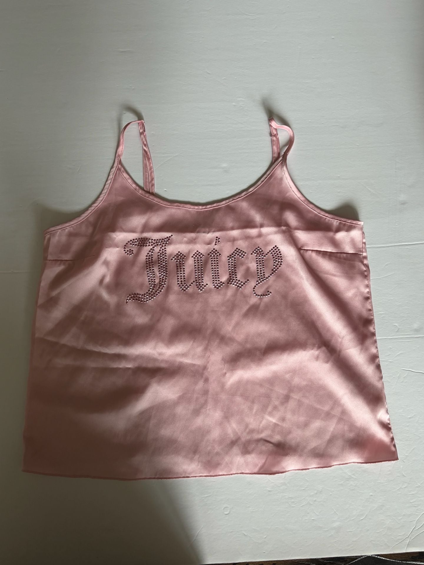 Juicy Couture Pink Satin Rhinestone Pajama Set Size M 5