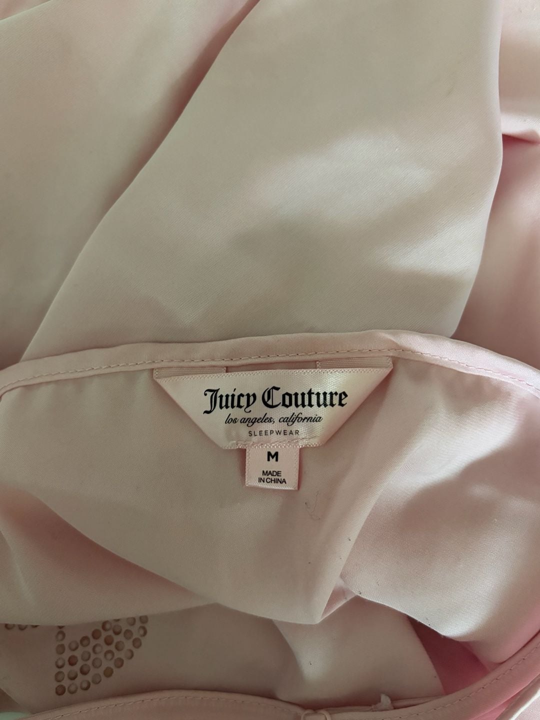 Juicy Couture Pink Satin Rhinestone Pajama Set Size M 7