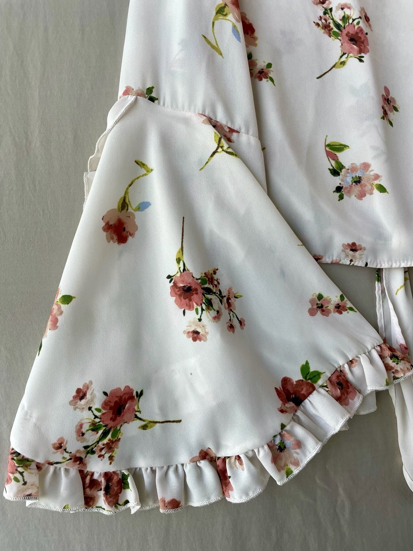 Altard State Floral Print Tie-Front Ruffle Sleeve Blouse Size M 9