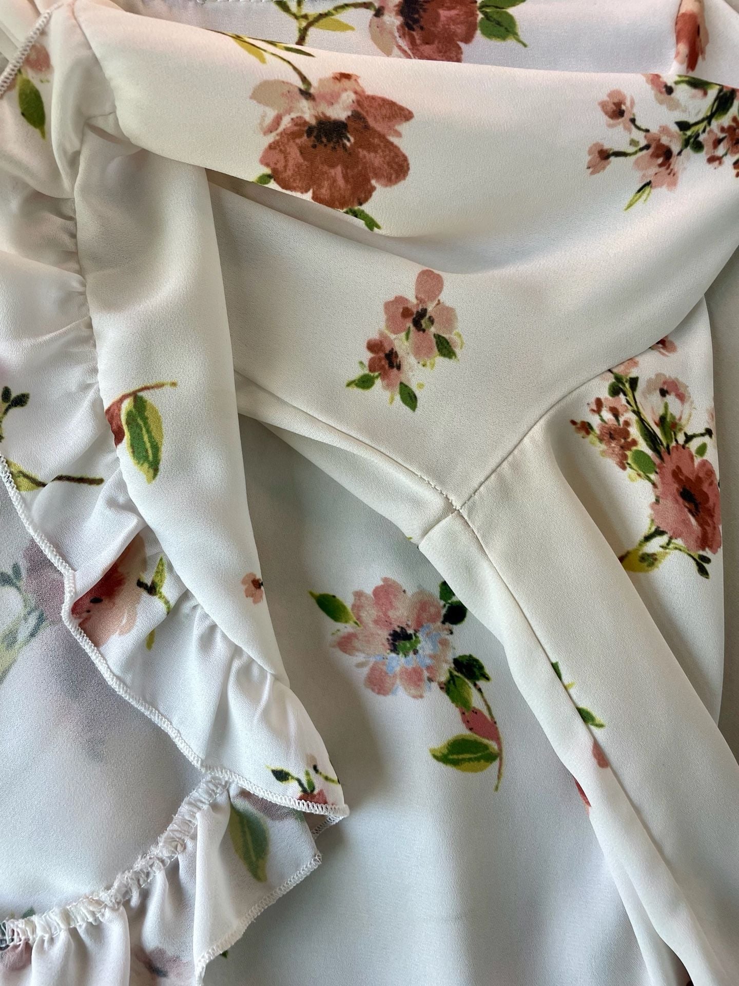 Altard State Floral Print Tie-Front Ruffle Sleeve Blouse Size M 11
