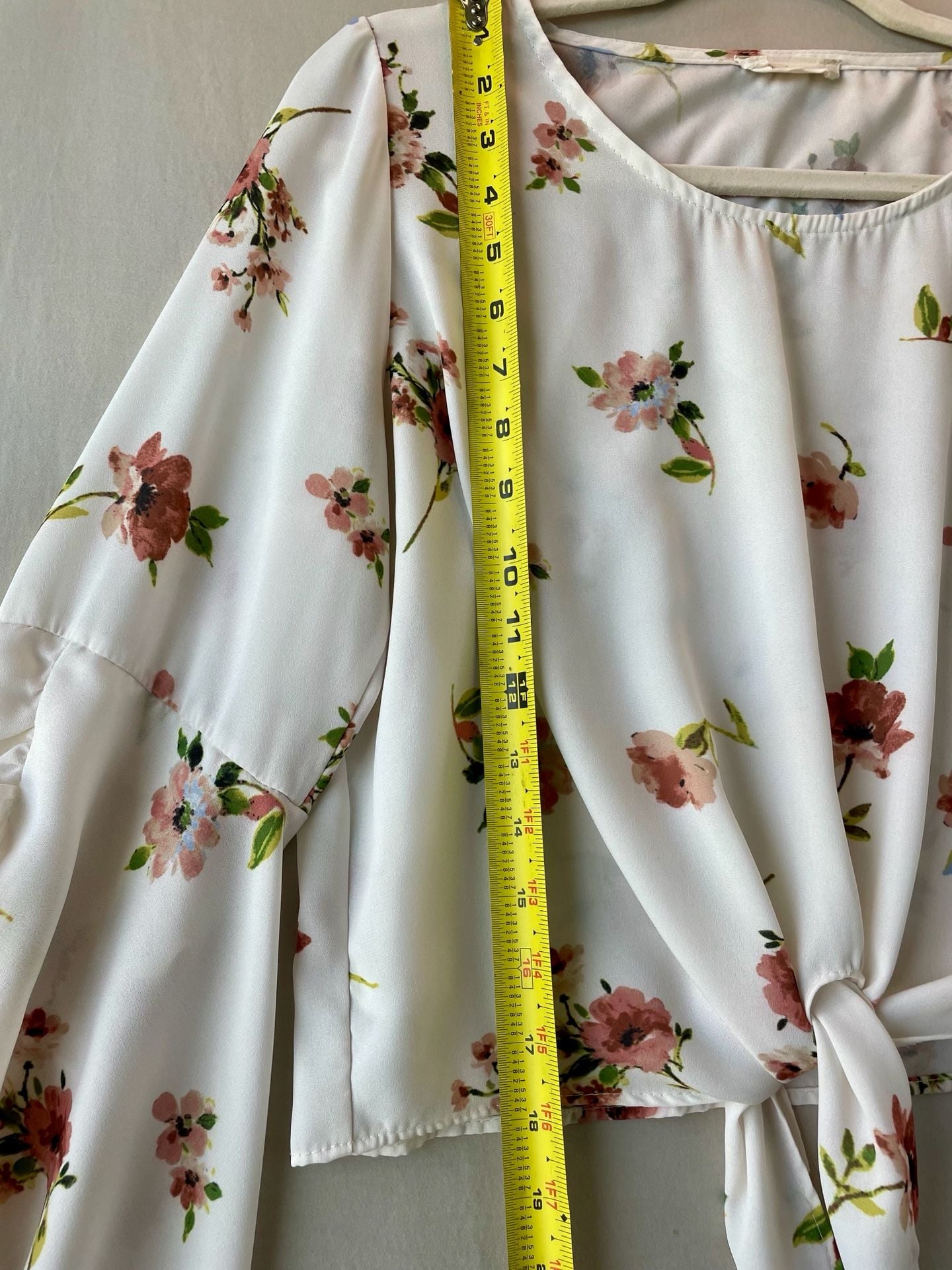 Altard State Floral Print Tie-Front Ruffle Sleeve Blouse Size M 15