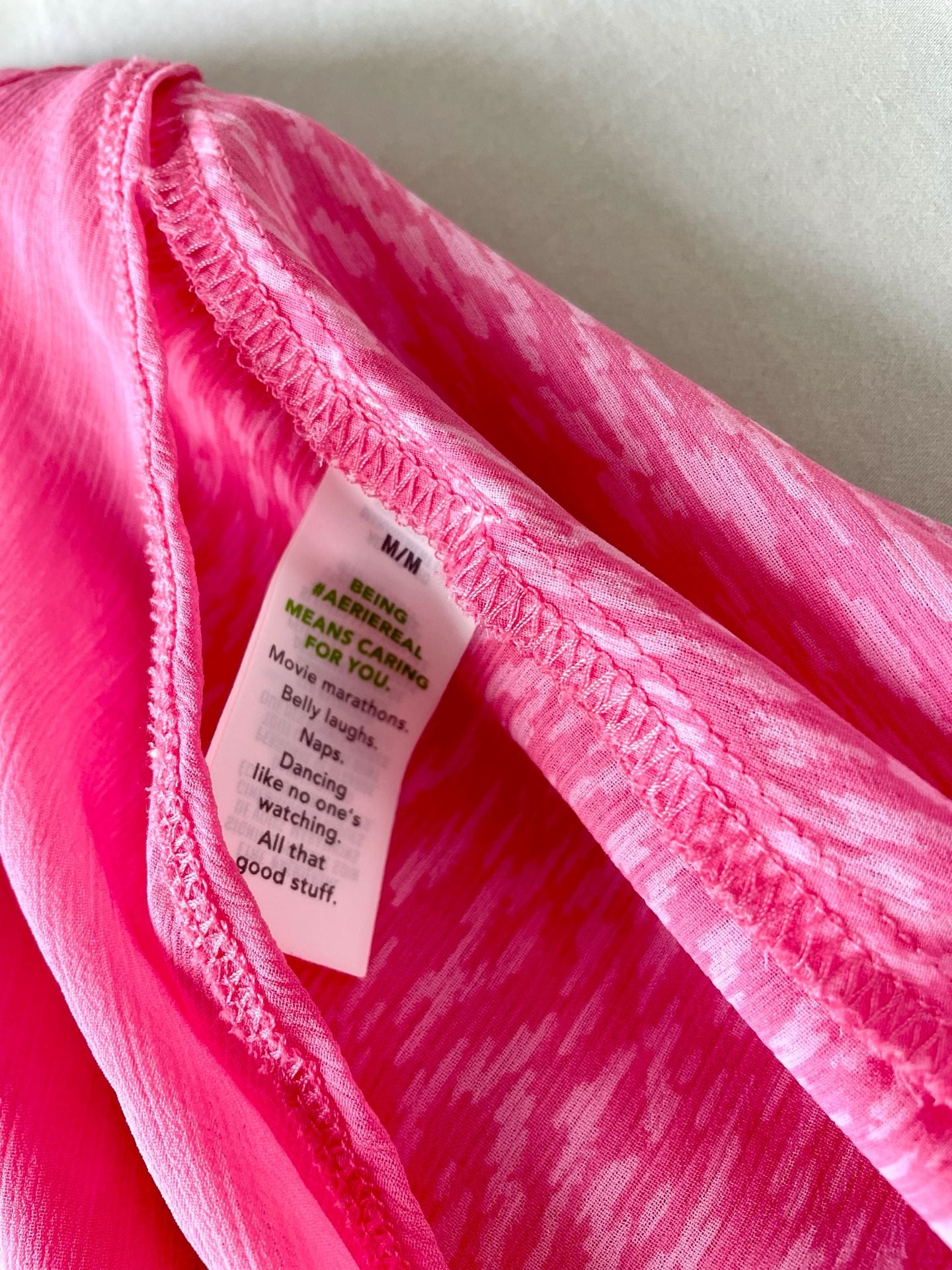 Aerie Pink Patterned Ruched Tie-Front Mini Skirt Size M 6