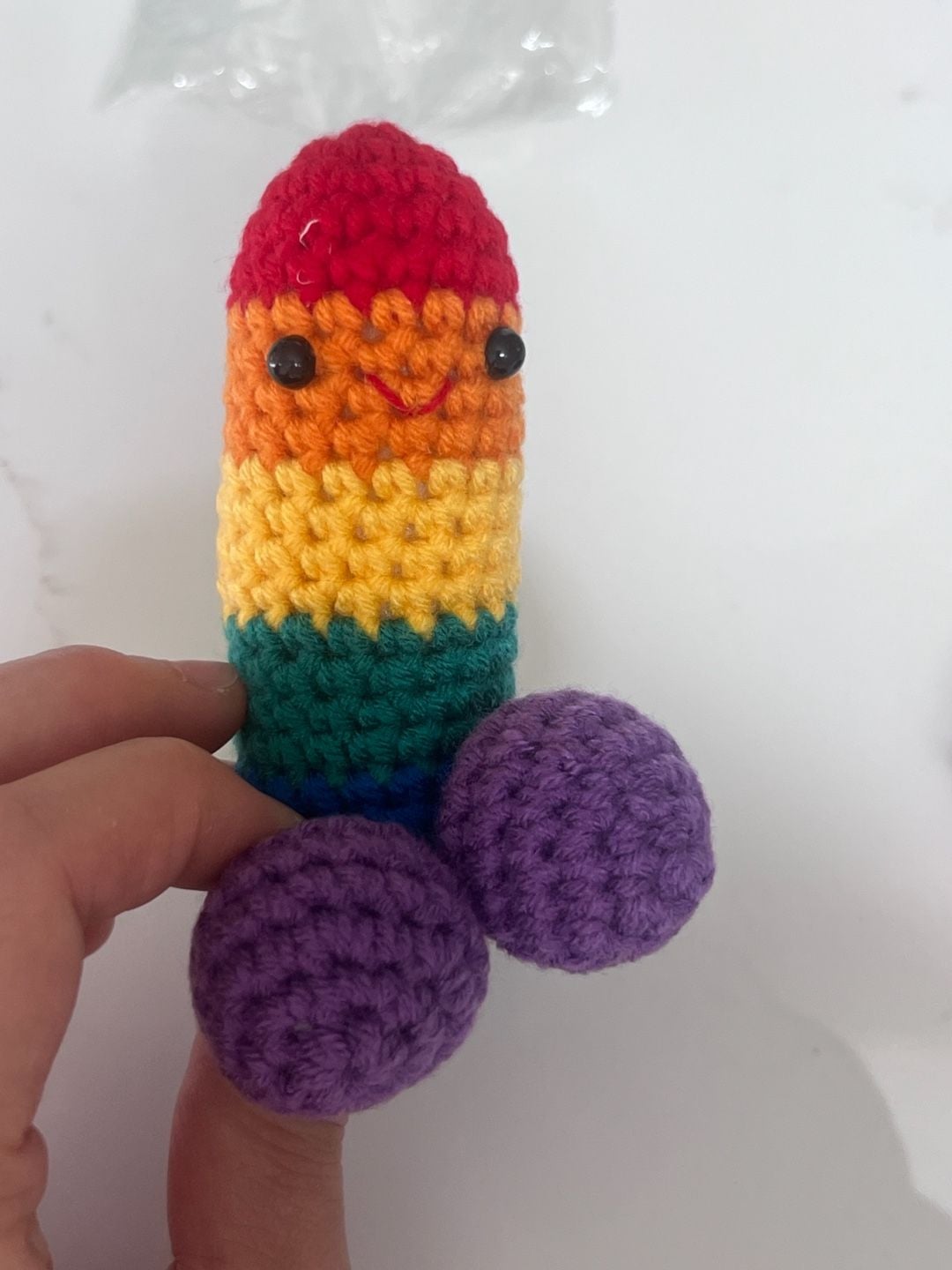 Crochet Penis rainbow pride funny creative novelty gift desk buddy 1