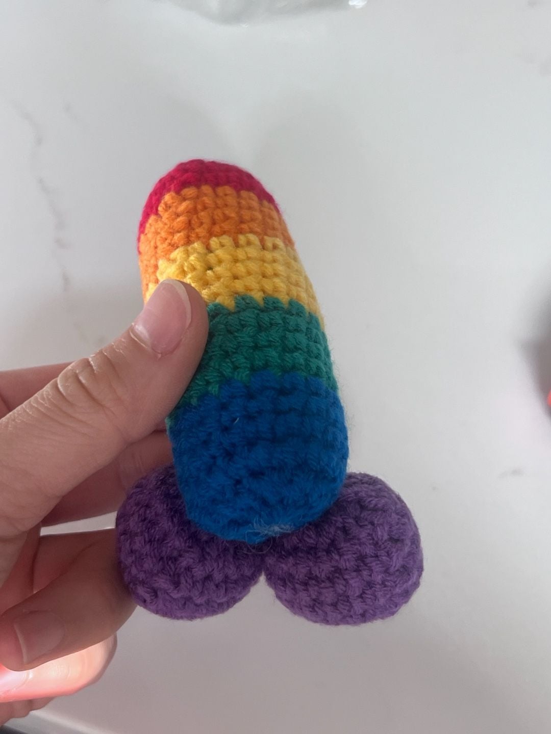 Crochet Penis rainbow pride funny creative novelty gift desk buddy 2
