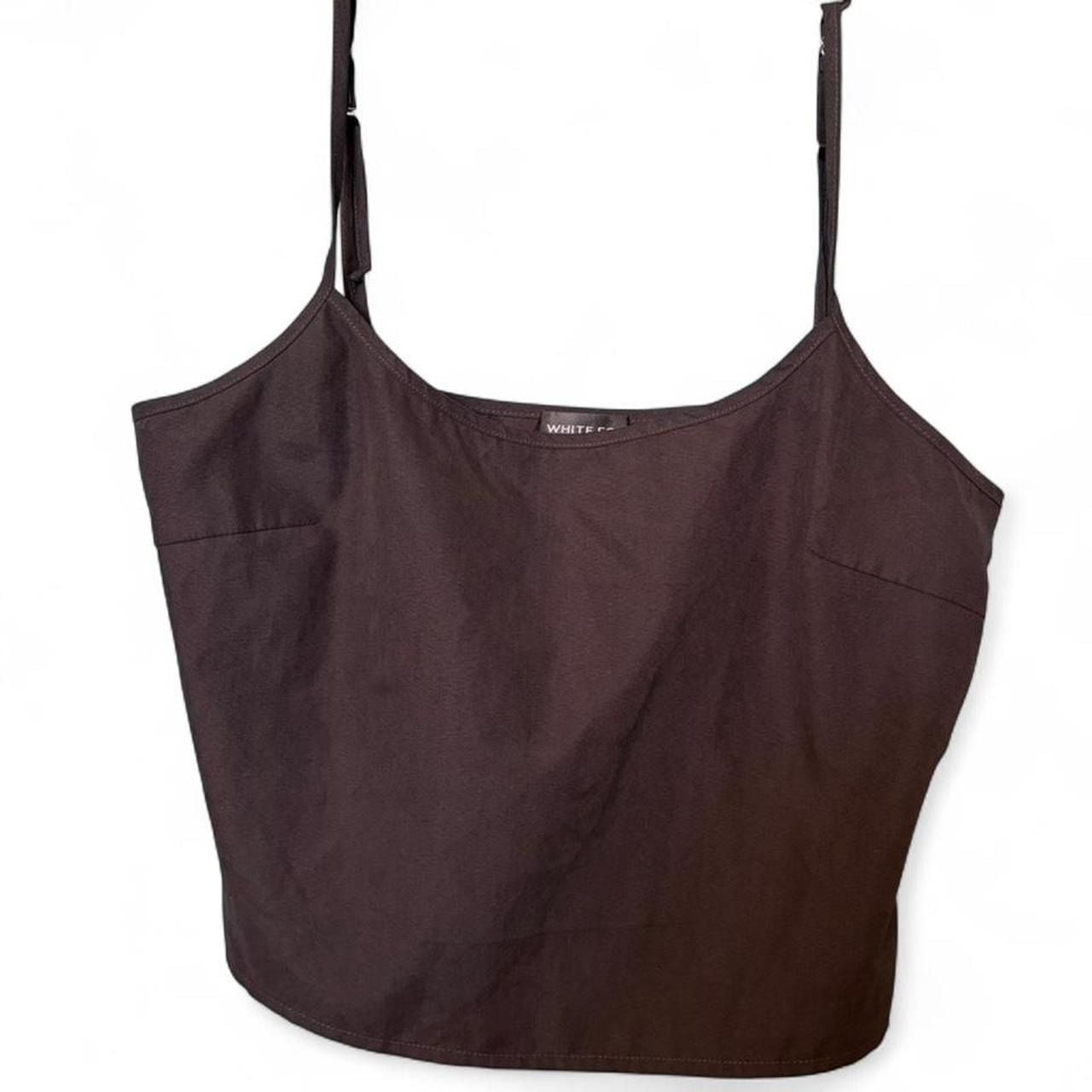 White Fox Black Crop Camisole Top Size L 1