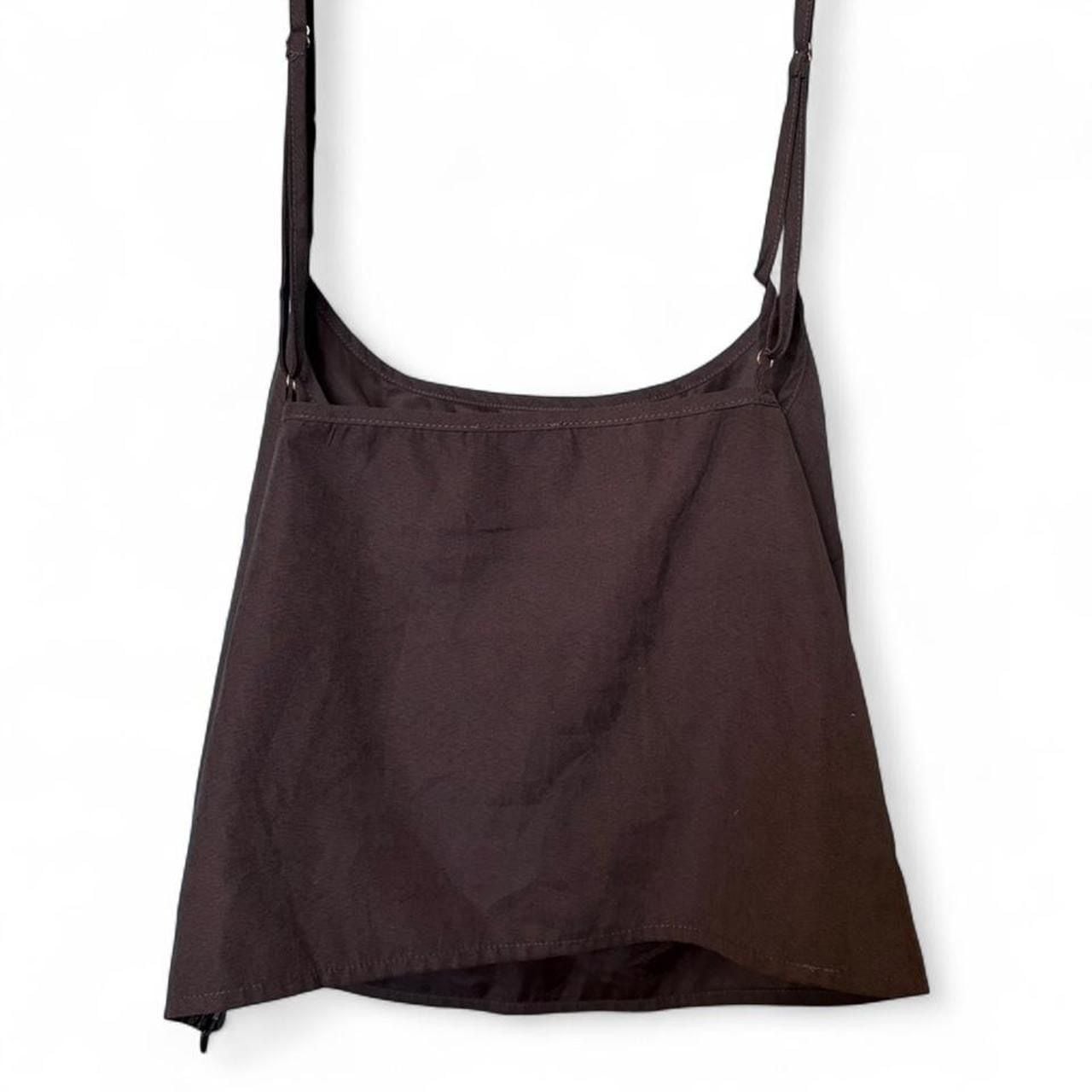 White Fox Black Crop Camisole Top Size L 2