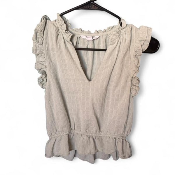 BB Dakota Steve Madden Ruffle Sleeve Peplum Top Size XS