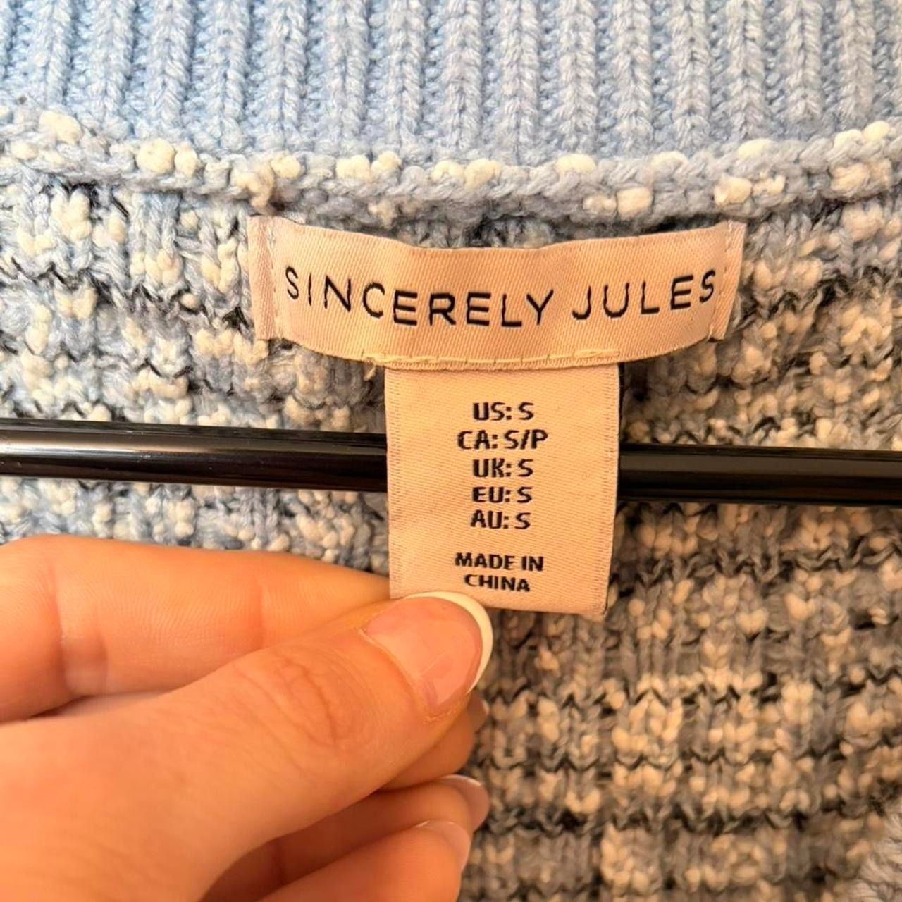 Sincerely Jules Women's Size S Blue Tweed Button-Front Sweater Vest 3