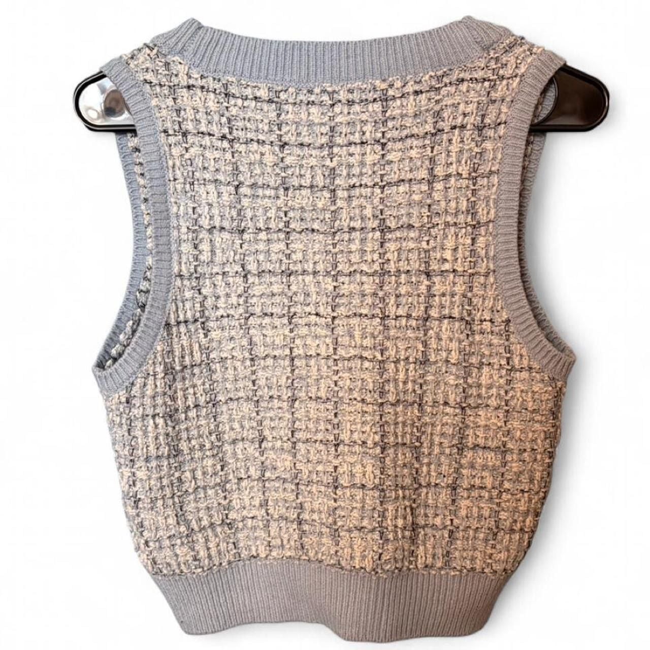 Sincerely Jules Women's Size S Blue Tweed Button-Front Sweater Vest 4