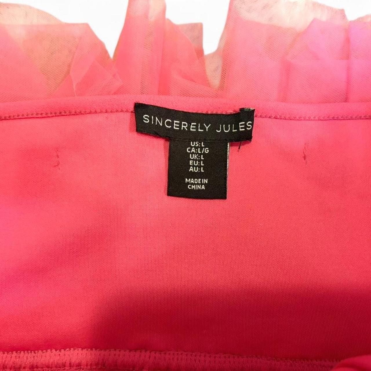 Sincerely Jules Pink Tulle Strapless Peplum Top Size L 3