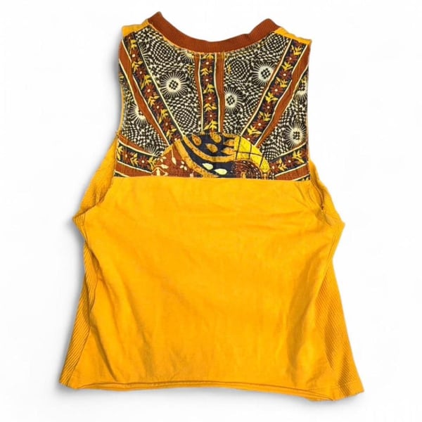 We The Free Mustard Yellow Mixed Print Sleeveless Tank Top XS