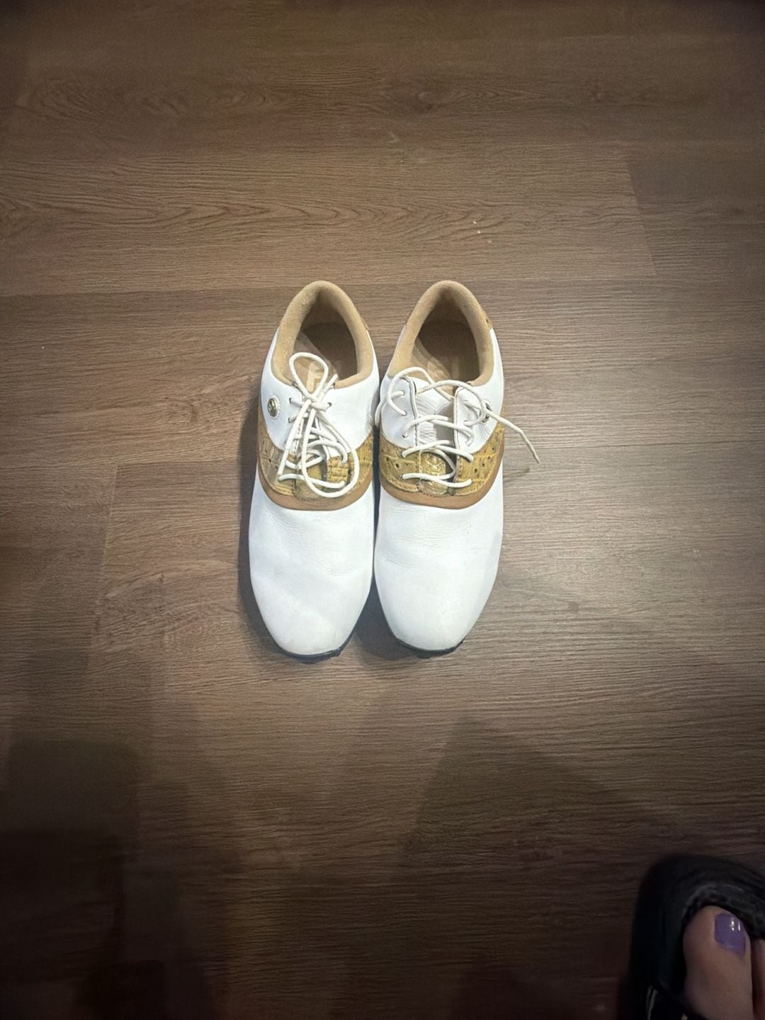 Women’s FootJoy Golf Shoes White Tan Size 7.5M 2
