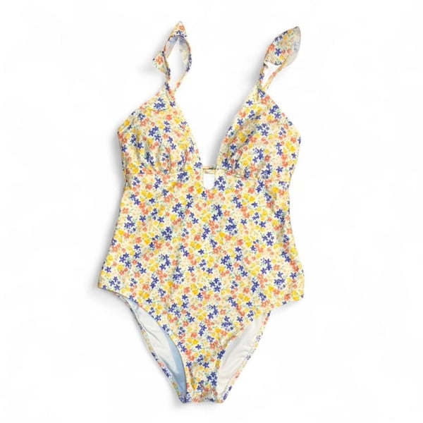 Shade & Shore Floral One-Piece Swimsuit Size M (8-10)