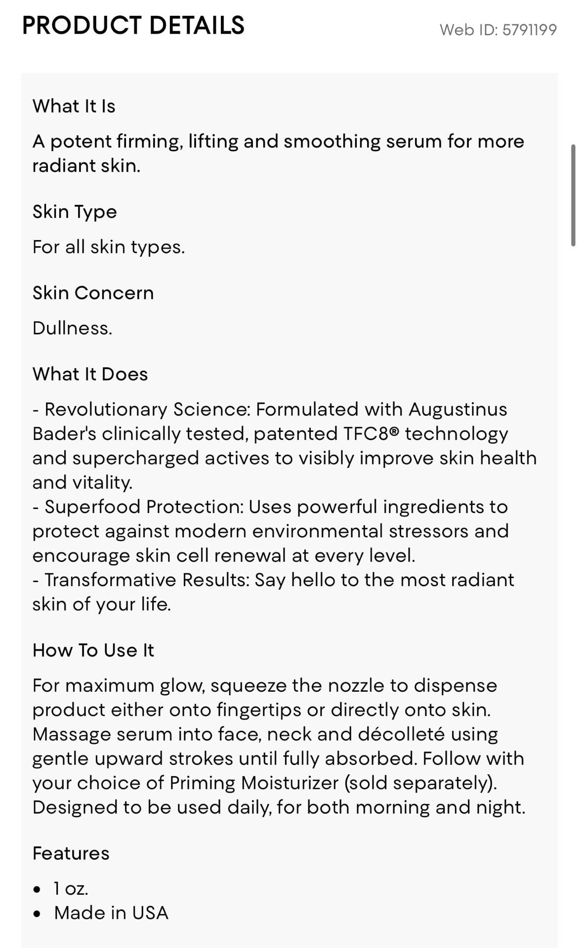 Victoria Beckham by Augustinus Bader Cell Rejuvenating Power Serum 1oz.MSRP$210 6