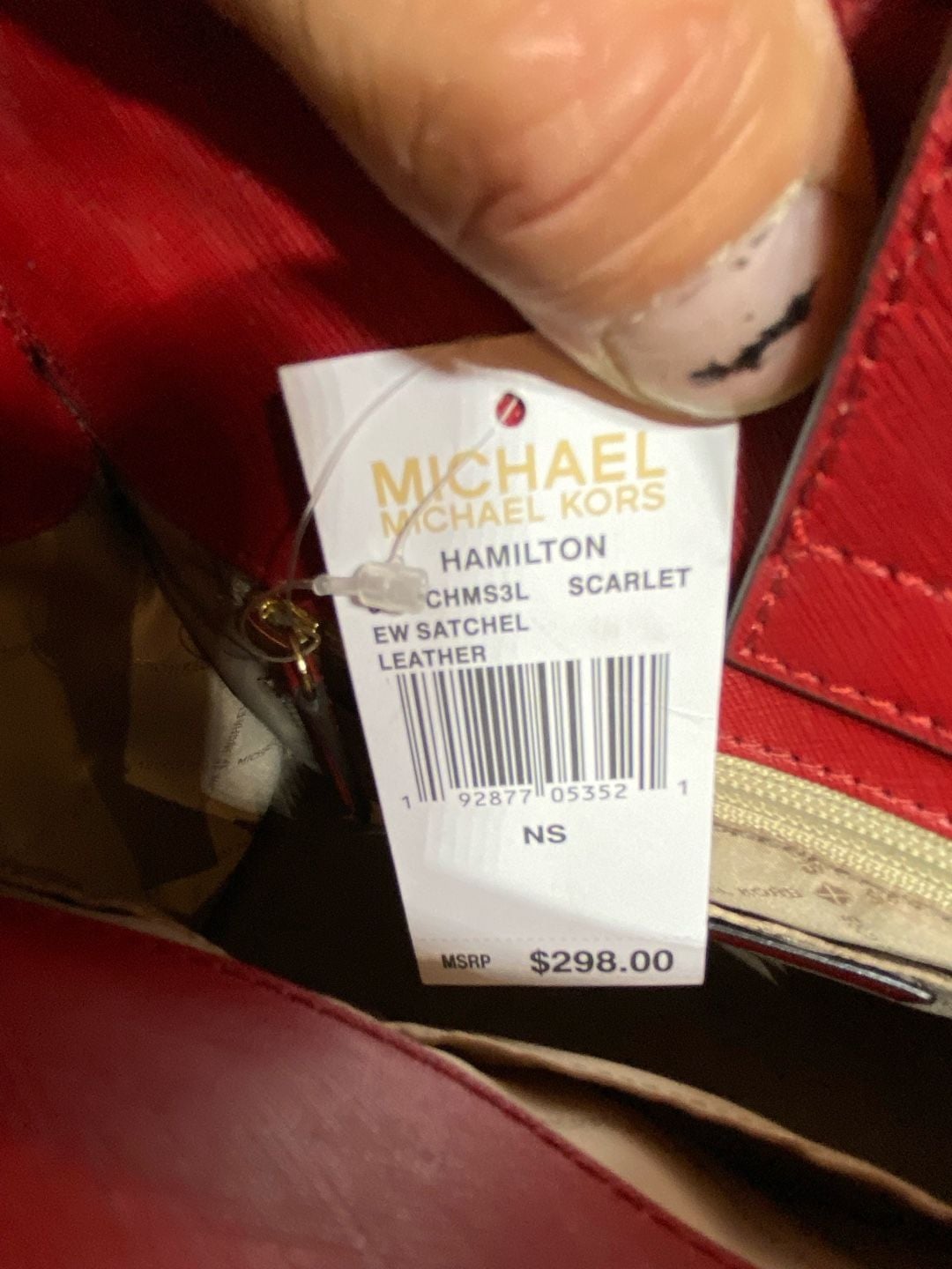 Michael Kors Hamilton EW Satchel in Scarlet Leather 7