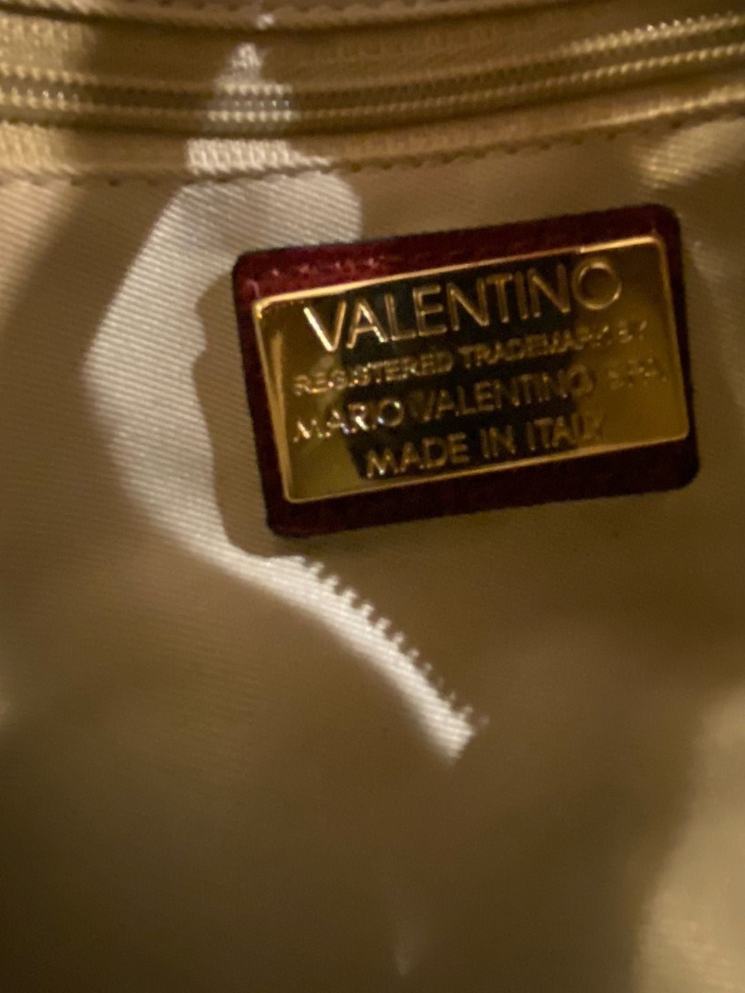 Mario Valentino Burgundy Camera Crossbody Bag with Gold Chain 7