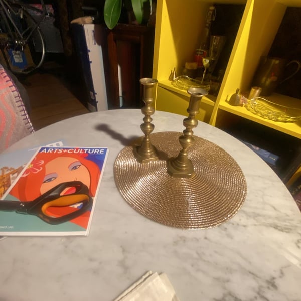 Vintage Solid Brass Candlestick Holders Set of 2