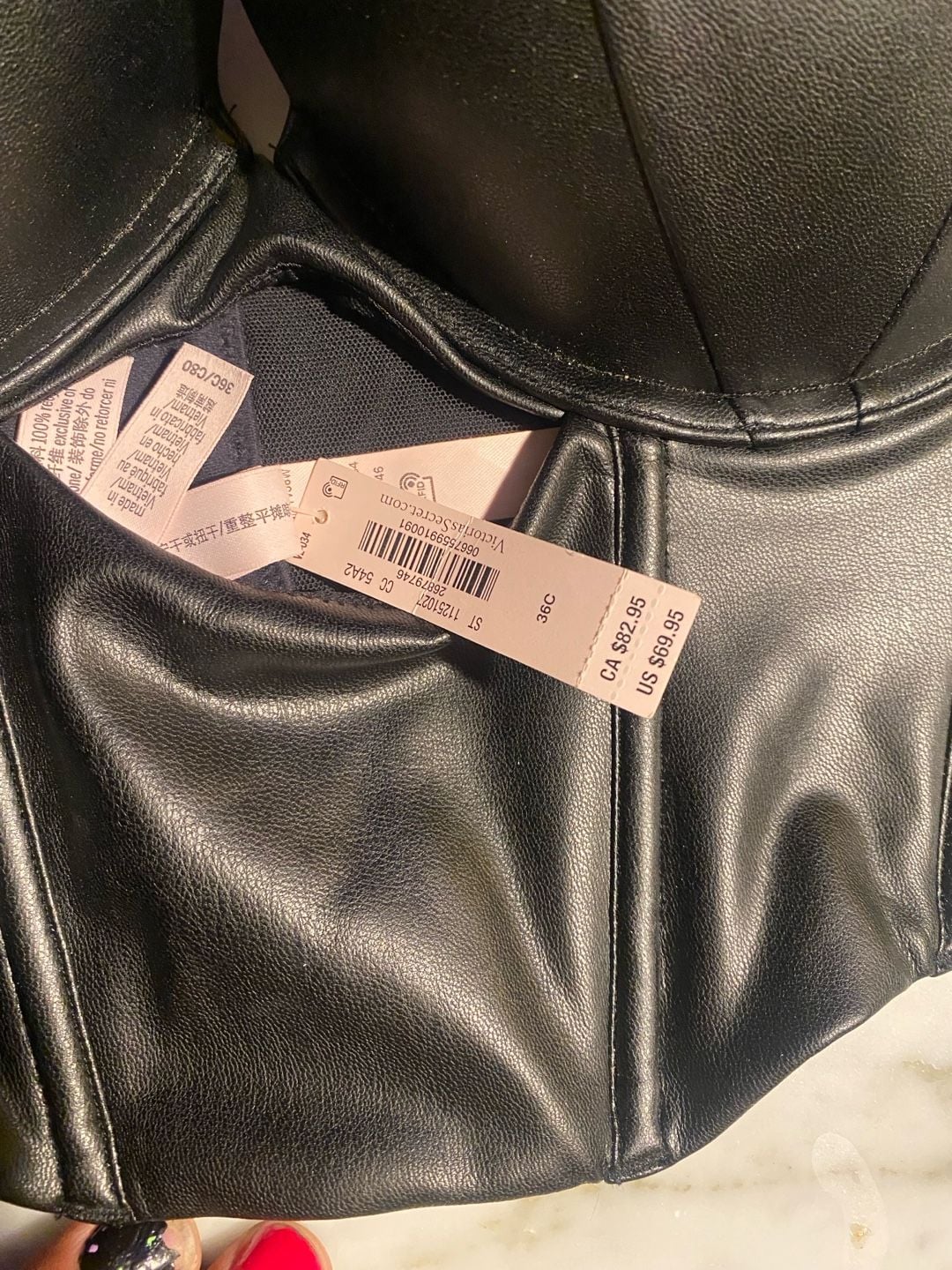 Victoria's Secret Faux Leather Push-Up Corset Bra 36C 4