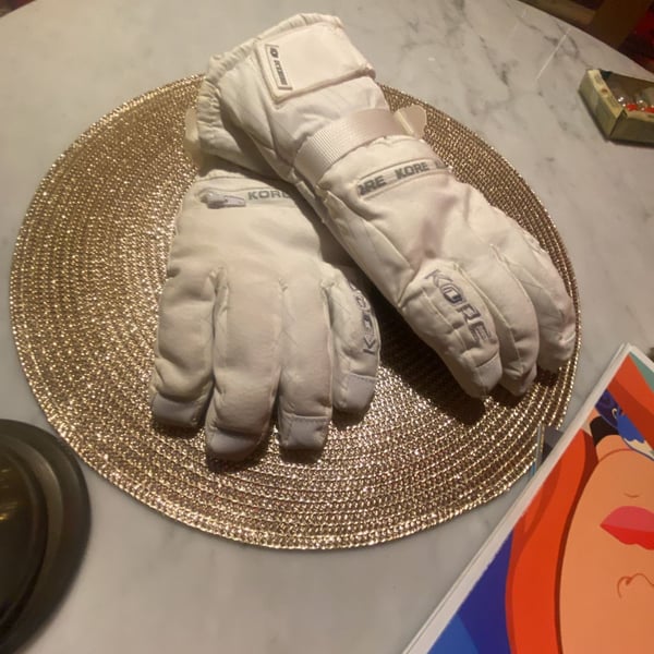 Kore White Insulated Winter Ski Gloves