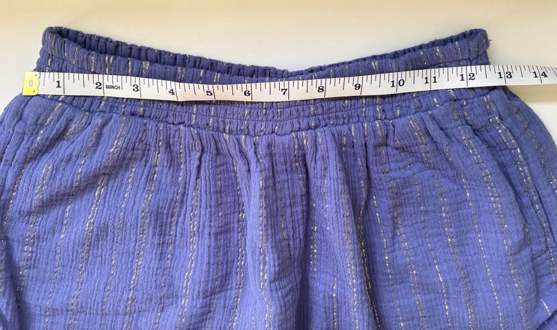 Aerie Metallic Stripe Gauze Drawstring Pajama Shorts Ladies Size Small 4
