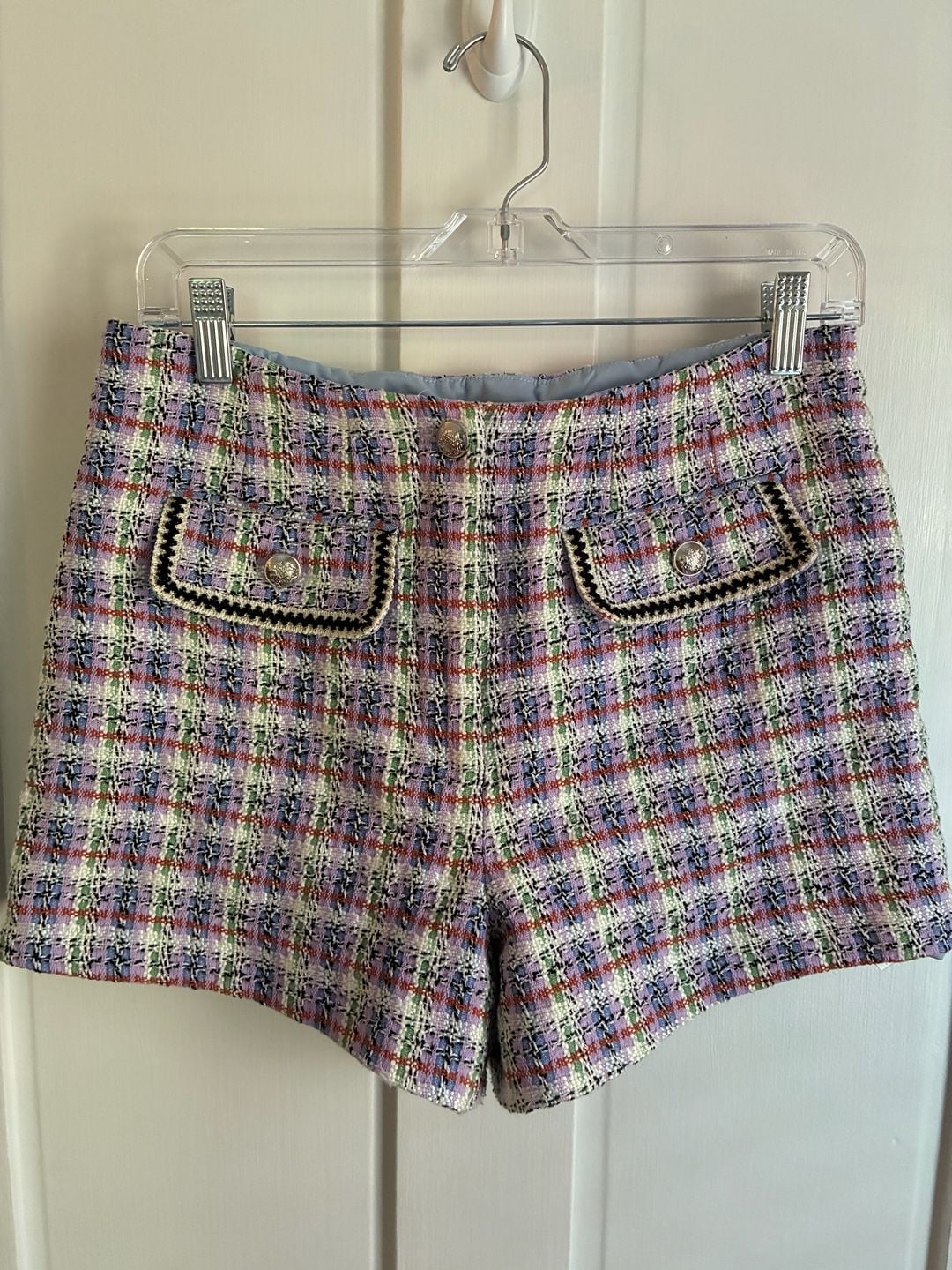 Tweed High Waisted Shorts - House of Harlow sz8 1