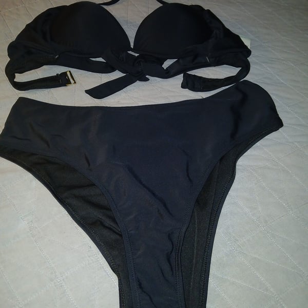 Blue Ivy Boutique Black High-Waisted Bikini Set Size XL