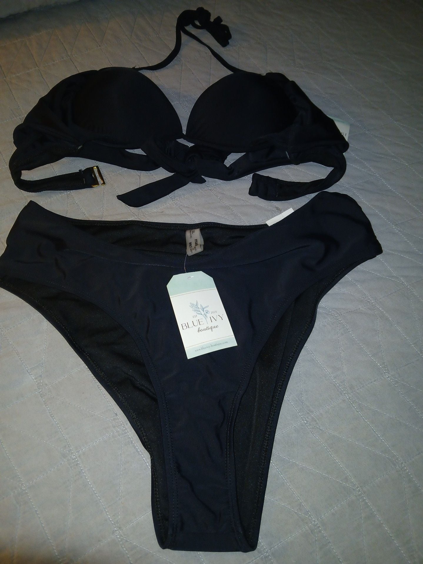 Blue Ivy Boutique Black High-Waisted Bikini Set Size XL 2