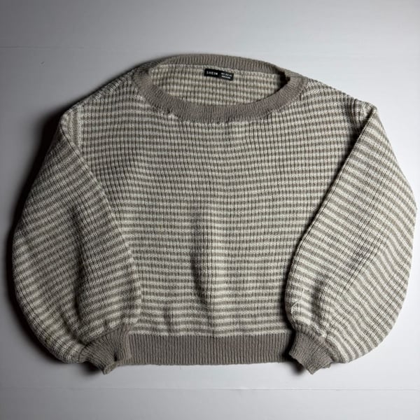 SHEIN Striped Waffle Knit Sweater Size S