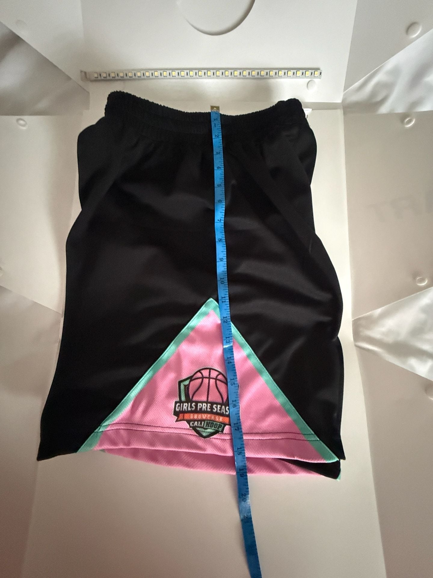 Girls Pre-Season Showcase Cali Hoop Basketball Shorts Black Pink 2