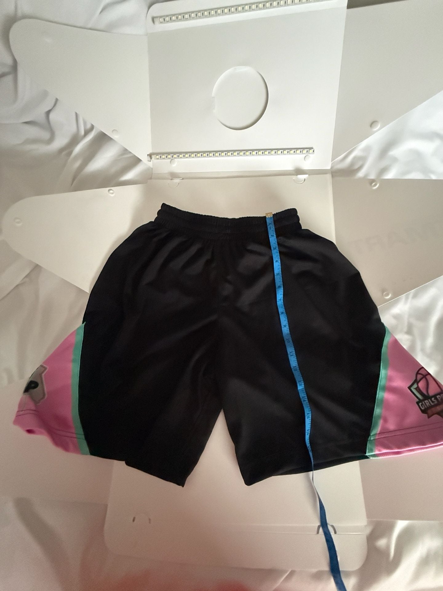 Girls Pre-Season Showcase Cali Hoop Basketball Shorts Black Pink 3