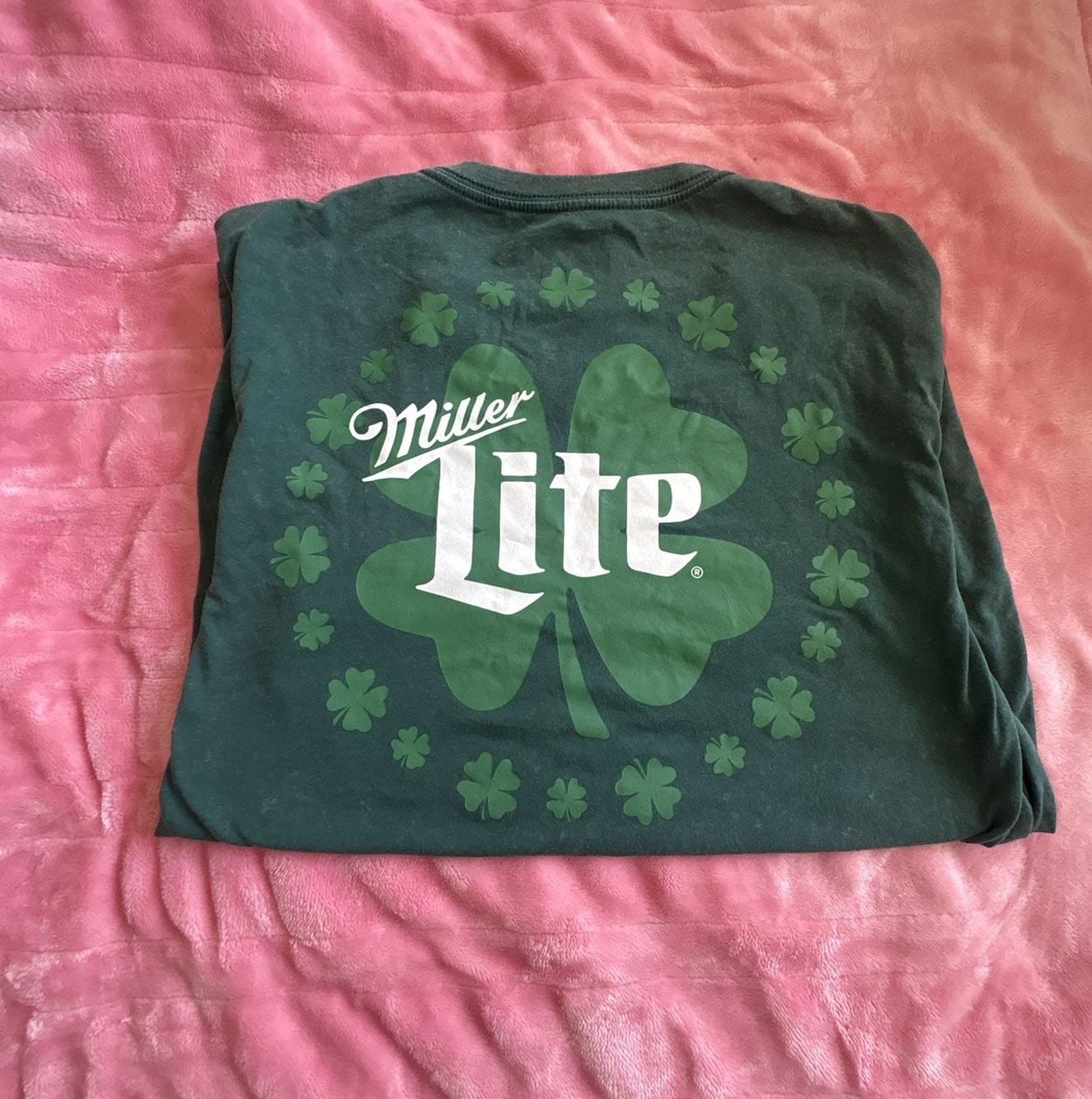 Miller Lite St. Patrick's Day Shamrock Graphic T-Shirt Size 2XL 1