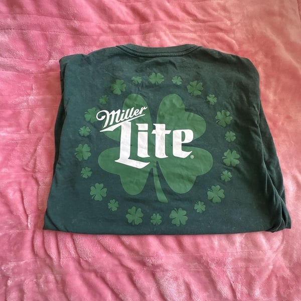 Miller Lite St. Patrick's Day Shamrock Graphic T-Shirt Size 2XL