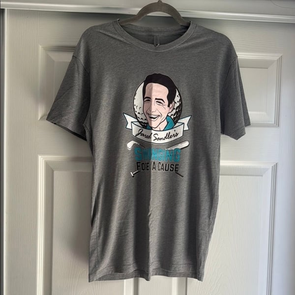 Next Level Apparel Jared Sandler's Swinging Fore A Cause Golf T-Shirt Gray