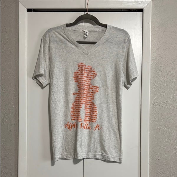 Bella+Canvas Alpha Delta Pi Oklahoma State University V-Neck T-Shirt Size S