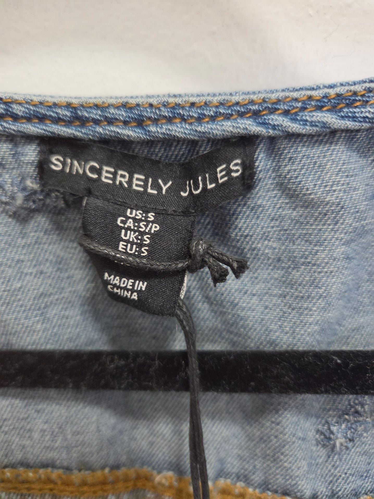 Sincerely Jules Embroidered Denim Button-Front Dress Size S 9