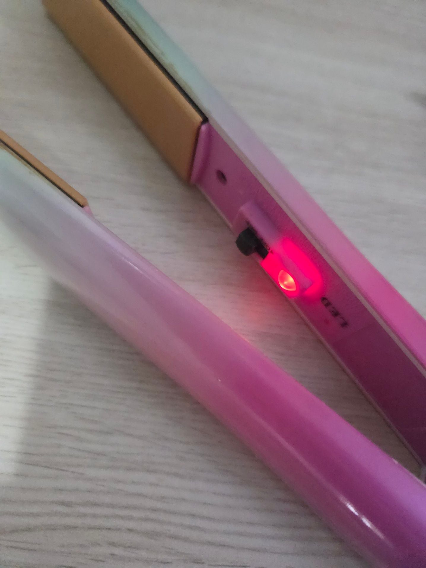 CHI Ombré Pink and Teal Hair Straightening Iron with Matching Clutch 5