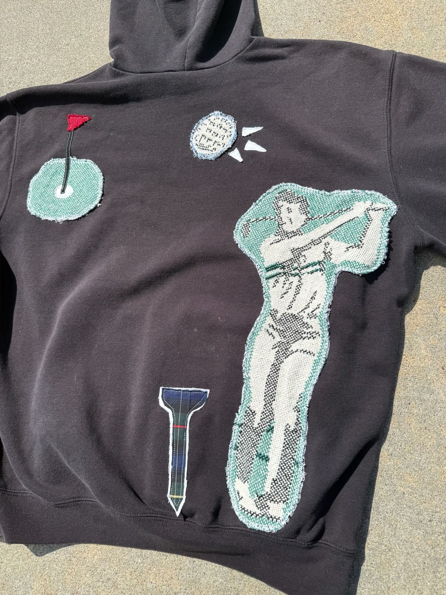 Reworked Carhartt Golf Graphic Applique Hoodie Black 2