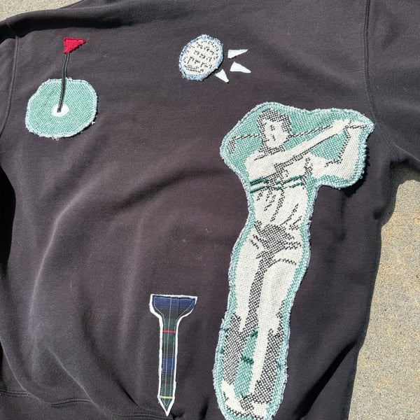 Reworked Carhartt Golf Graphic Applique Hoodie Black