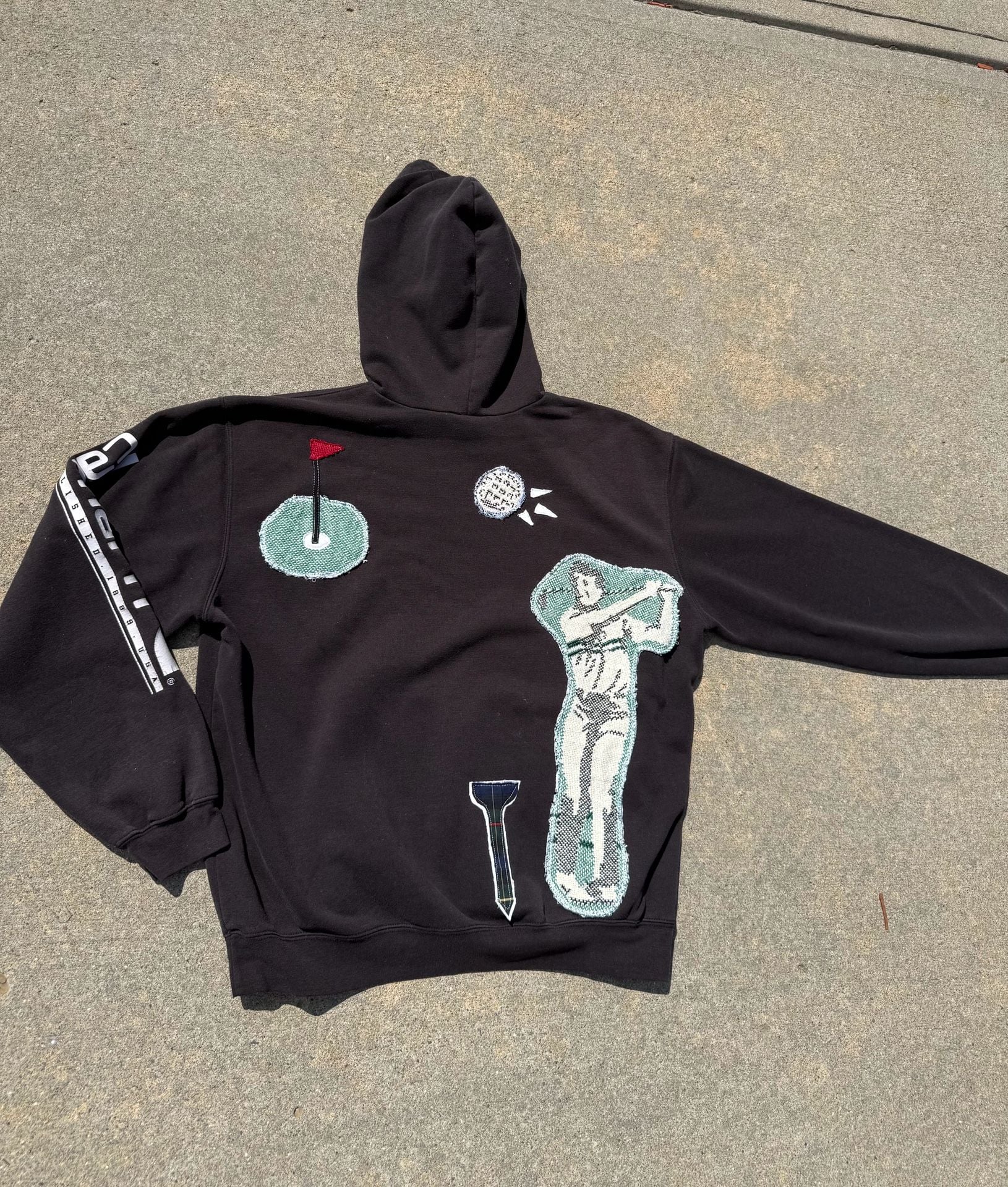 Reworked Carhartt Golf Graphic Applique Hoodie Black 3