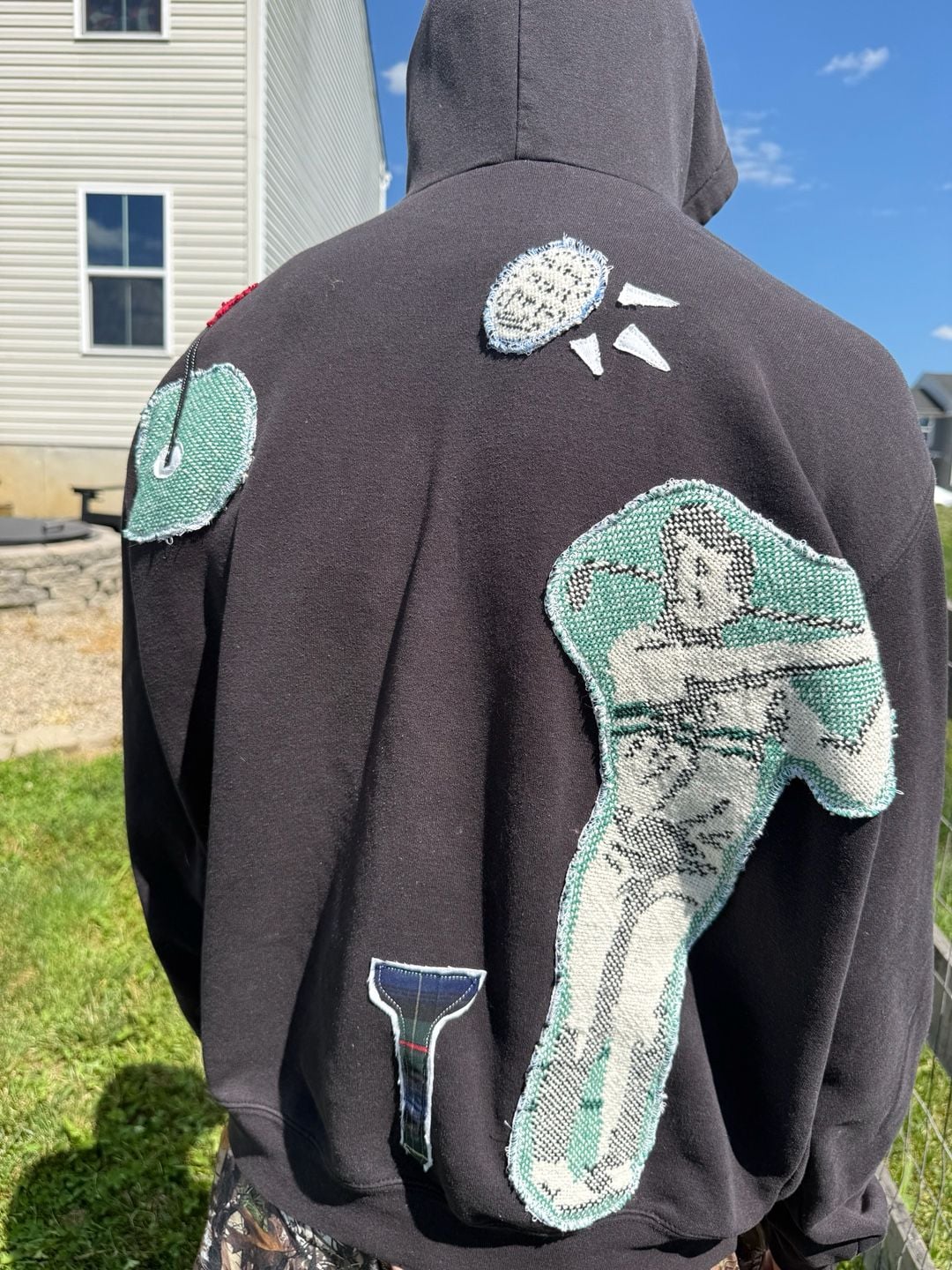 Reworked Carhartt Golf Graphic Applique Hoodie Black 4