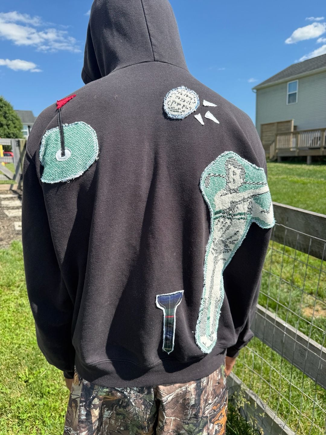 Reworked Carhartt Golf Graphic Applique Hoodie Black 5