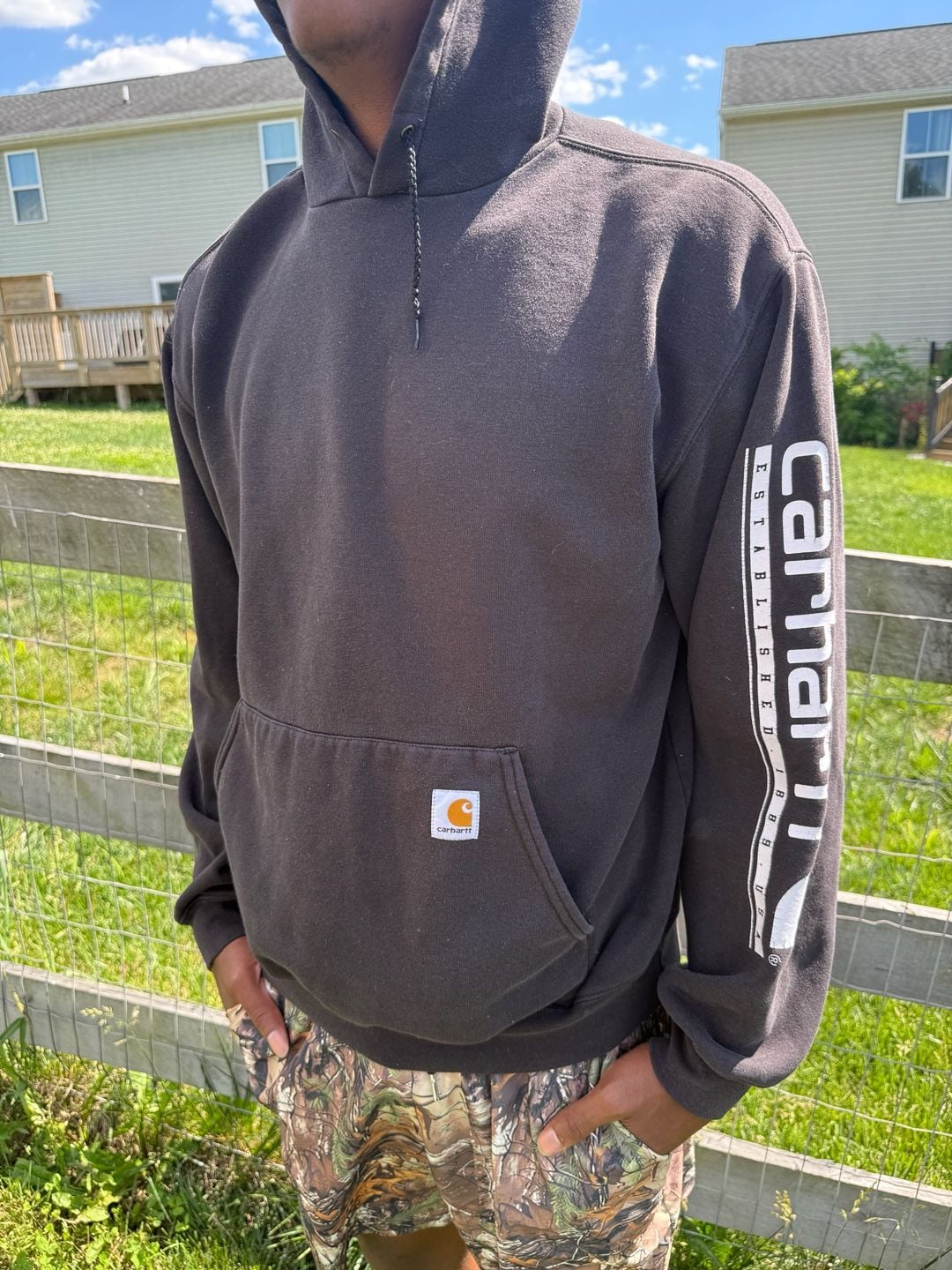 Reworked Carhartt Golf Graphic Applique Hoodie Black 6